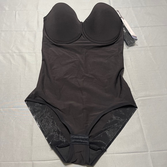 Ambrielle Other - Ambrielle Black Nylon 40C Strapless Shapewear Bodysuit Firm Control Bodybriefer